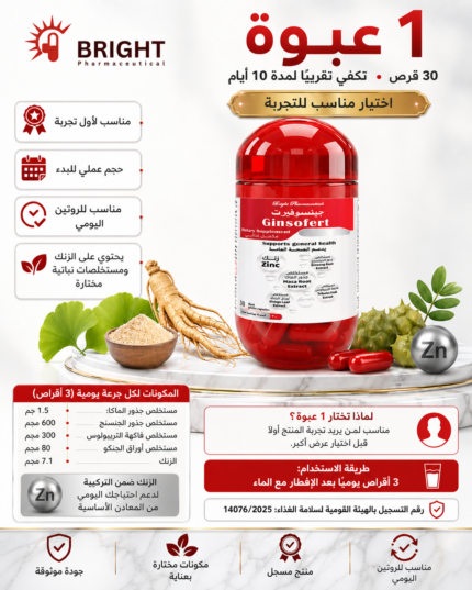 مكمل غذائي للرجال جينسوفيرت كبسول Ginsofirt